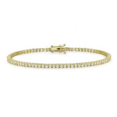 1.50 ct TW Round-Cut Natural Diamond Tennis Bracelet 14K Yellow Gold 7" Women's